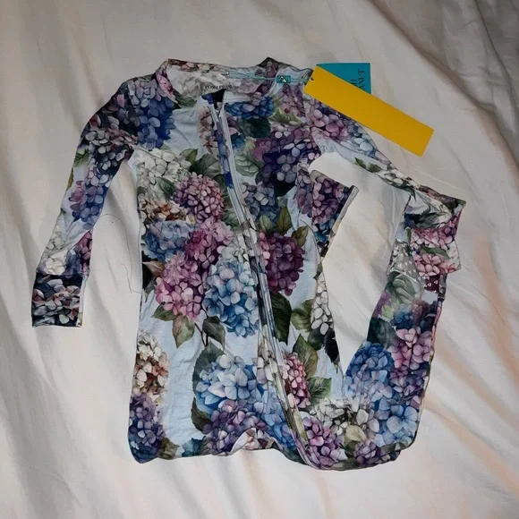 🆕 Posh Peanut Toddler Convertible Pajamas Kara Floral - Picture 2 of 7
